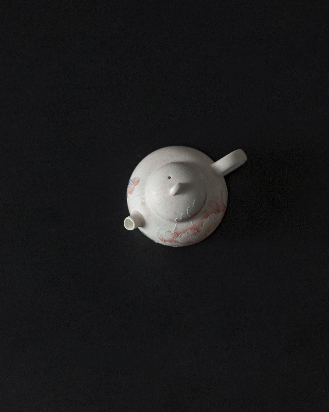 Hand-painted Ceramic Soft pink peony blossom 145ml Chinese Teapot Set